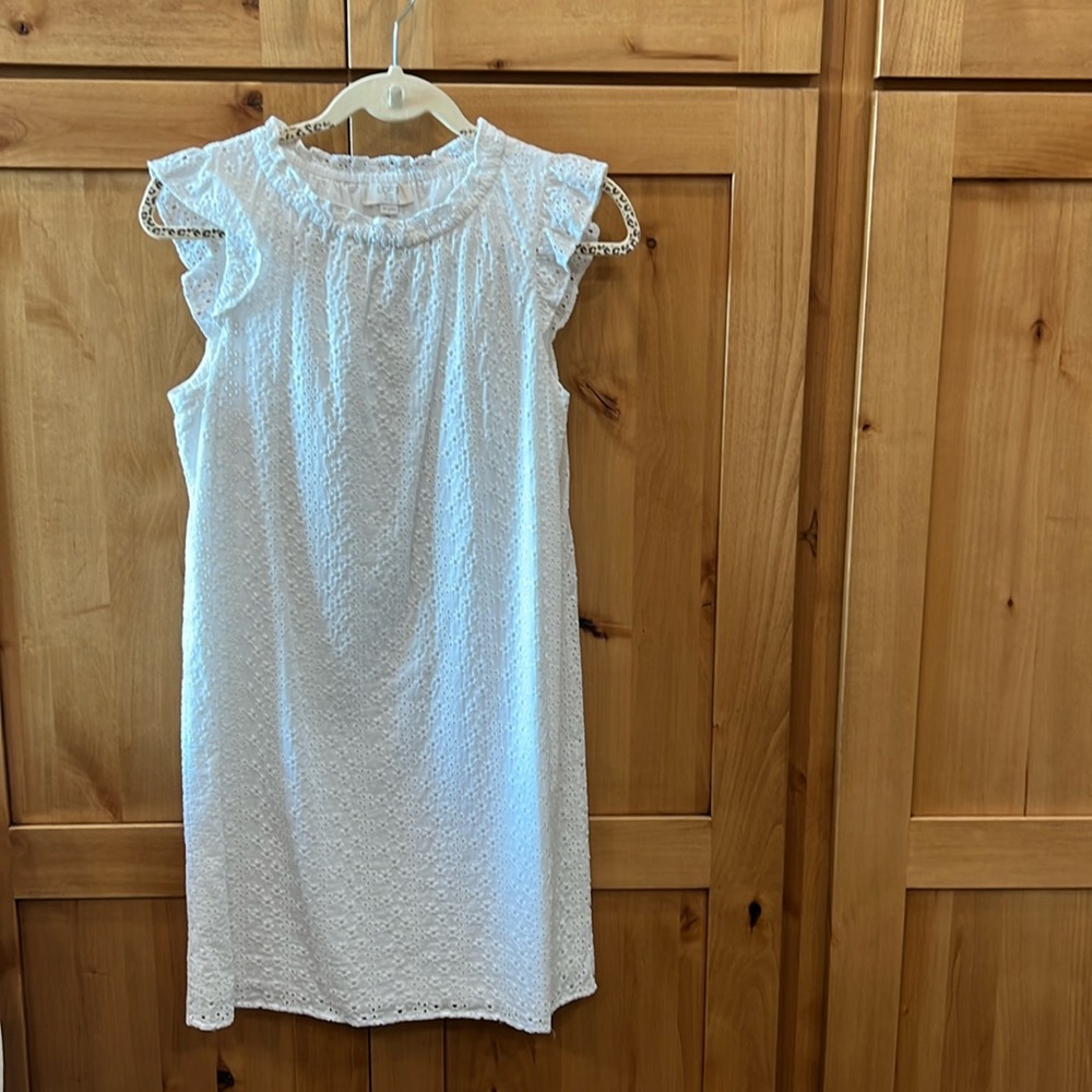 Slip on eyelet Loft dress. Cute with Jean jacket
